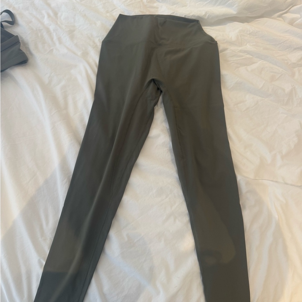 Olive Green High-Waisted Leggings